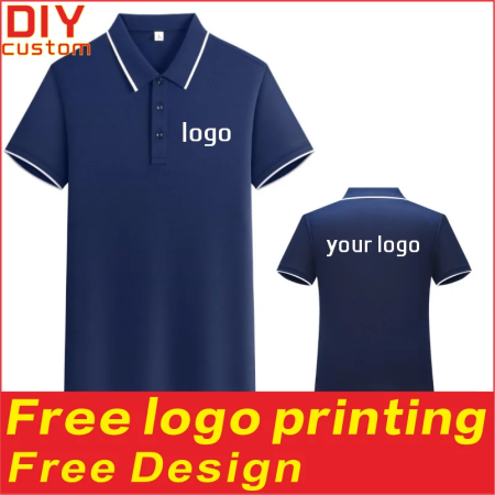 أزياء الصيف القمصان للرجال والنساء قمصان بولو قصيرة الأكمام طية صدر السترة مخصص طباعة شعار التطريز