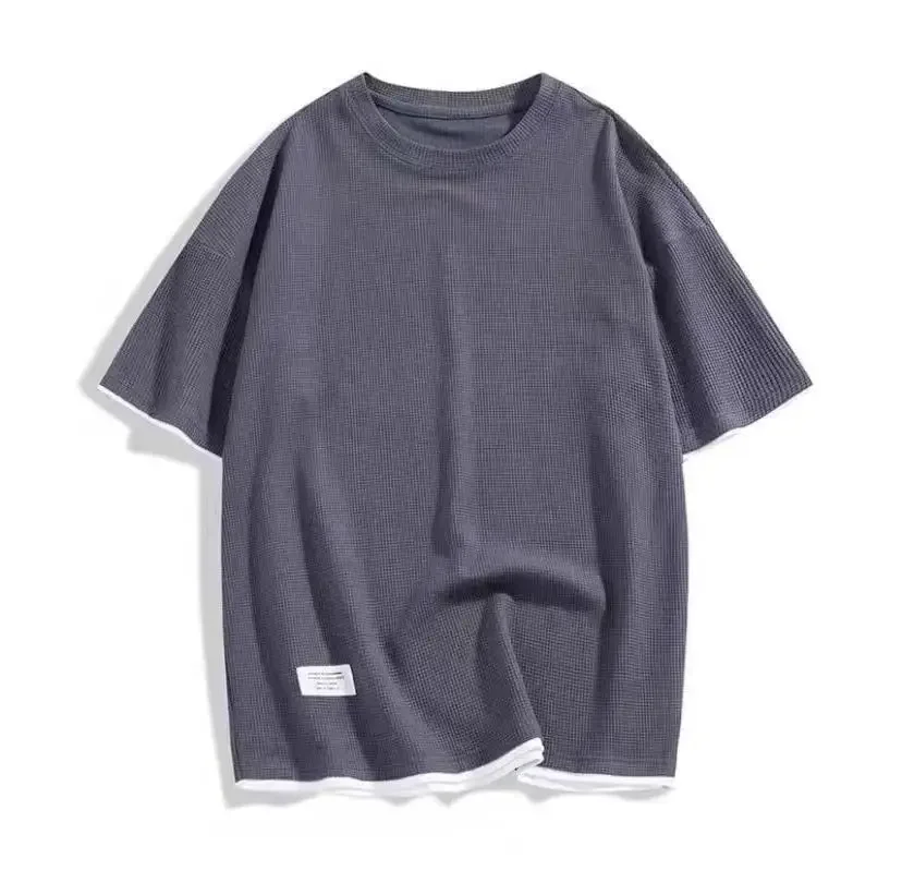 ملابس رياضية صيفية غير رسمية فضفاضة تناسب الرجال البدلة الكورية العصرية قصيرة الأكمام تي شيرت 2 قطعة مجموعة خفيفة الوزن المألوف Streetwea - Image 5