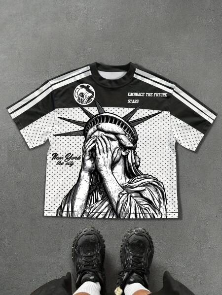 تي شيرت رجالي صيفي جديد رياضي وغير رسمي وعصري موديل 2025 مطبوع رقميًا ثلاثي الأبعاد ناعم ومريح وقابل للتنفس