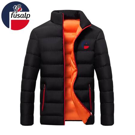 معطف قطني طويل الأكمام للرجال من FUSALP 2025 لفصل الشتاء الجديد مع سحاب أمامي