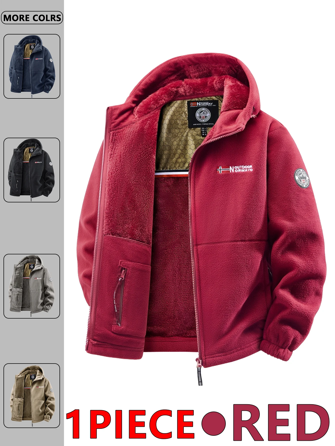 سترة بغطاء للرأس للخريف والشتاء للرجال، مناسبة للارتداء اليومي في المنزل، للسفر، والحفلات، والتنقل، والأزياء الخارجية متعددة الاستخدامات، وتعزز المزاج، وملابس الشارع، وملابس السفر. - Image 3