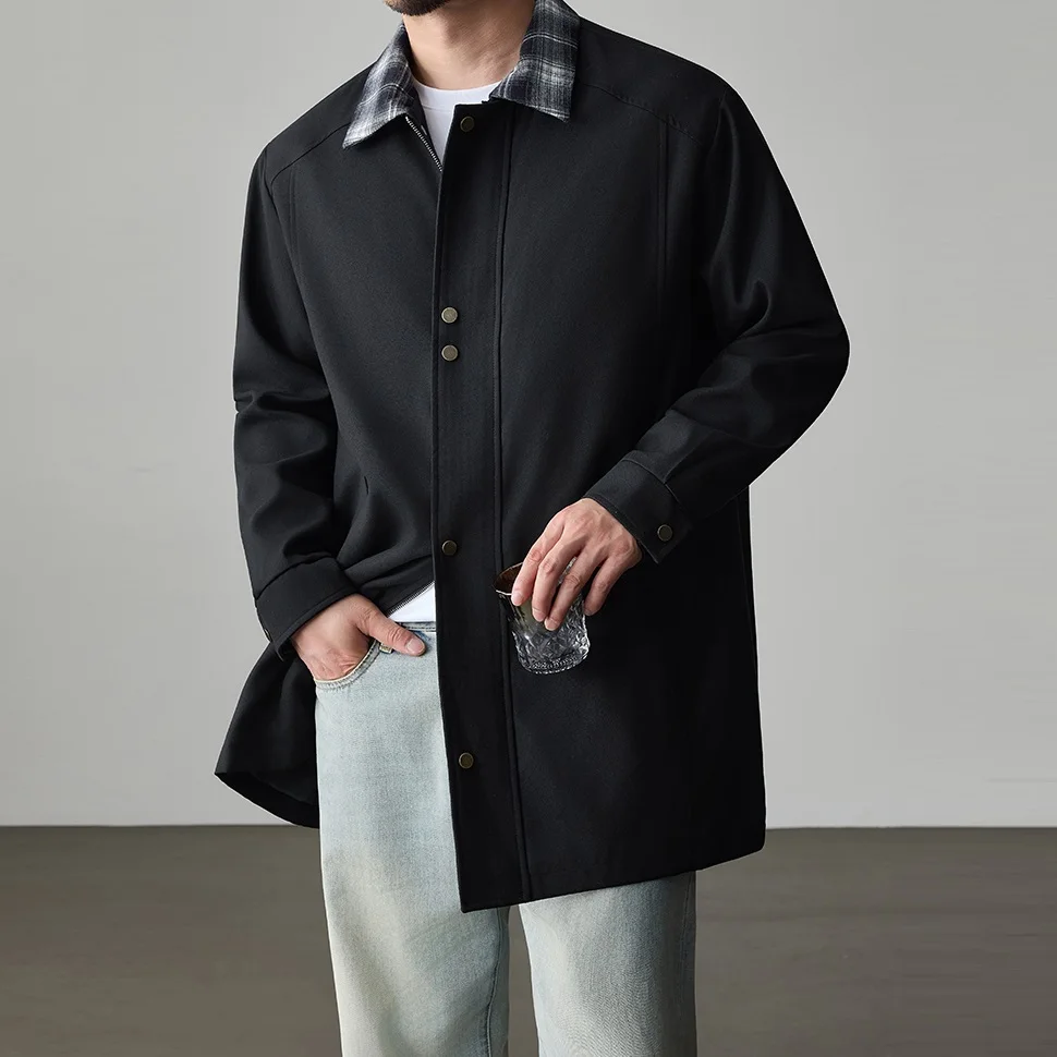 حجم كبير 8XL الرجال معطف طويل خندق النمط البريطاني Vintage سترة واقية الذكور إنجلترا الأعمال الكلاسيكية الشتاء الكاكي سترة زائد كبير - Image 5