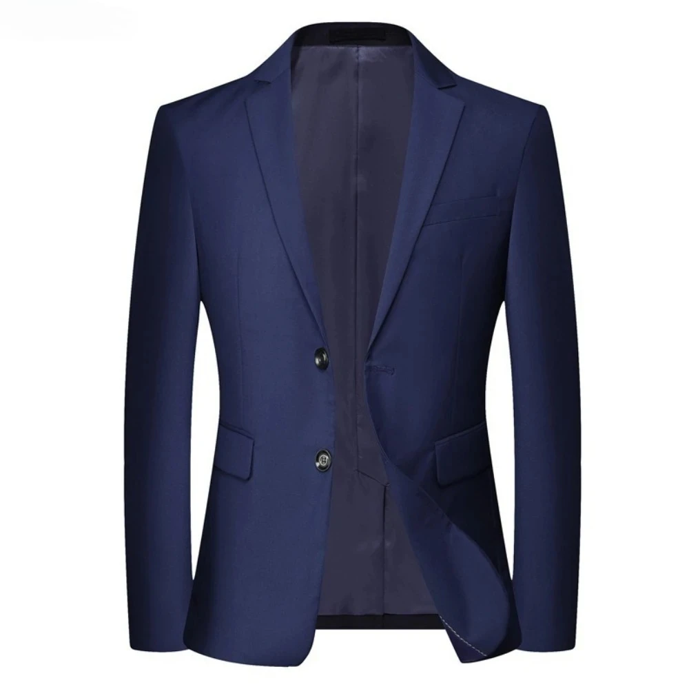 سترات رسمية للرجال سترات بدلة زفاف عالية الجودة أنيقة بقصة ضيقة للمكتب جاهزة من القماش المطاطي معاطف رفيعة للرجال غير رسمية 2025 - Image 6