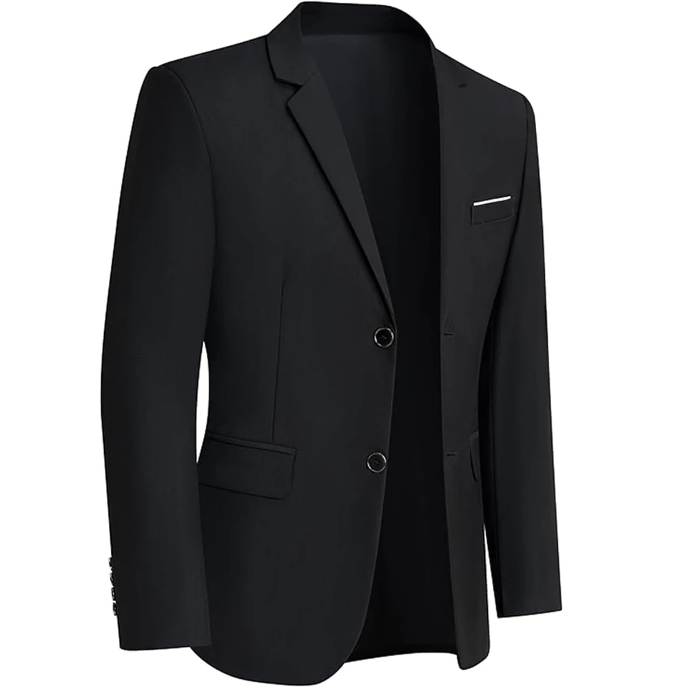 سترات رسمية للرجال سترات من القماش المطاطي للمكتب جاهزة بقصة ضيقة لحفلات الزفاف رفيعة للرجال غير رسمية 2025 رياضية عالية الجودة - Image 2