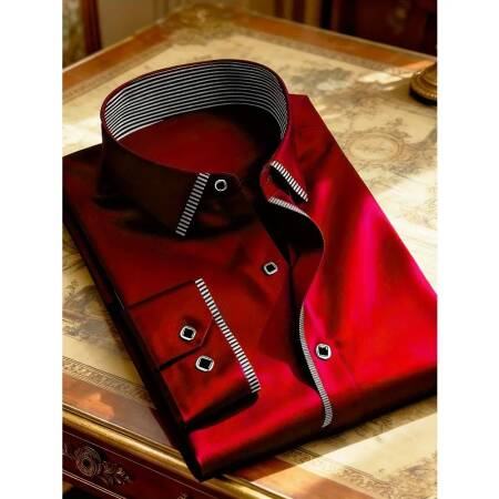 2025 جديد الرجال المرقعة قميص فساتين راقية سهرة كم طويل الذكية عادية أربعة الموسم رجل مايكرو مطاطا القمصان