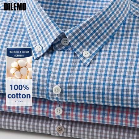 قسط 100% القطن المضادة للتجاعيد موضة العلامة التجارية سليم صالح متقلب الرجال القمصان 2025 مصمم كم طويل زر أسفل بلايز عادية