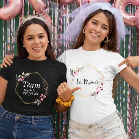 تي شيرت حفلة توديع العزوبية للفتيات الفرنسيات، قميص العروس المستقبلية، ملابس الزفاف، قميص فريق العروس مع تاج زهور، قمصان وصيفات الشرف