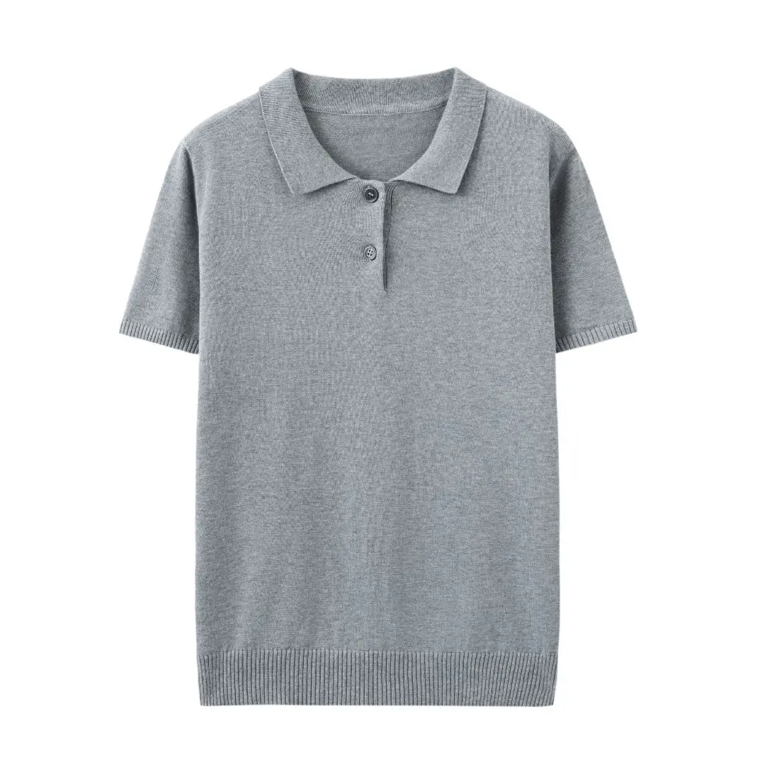 WinvyNee الصيف الملابس النسائية القطن بولو تي شيرت قصير الأكمام بولو طوق الملابس الصلبة بلوزة كاجوال الإناث بلايز أ 1002029 - Image 5