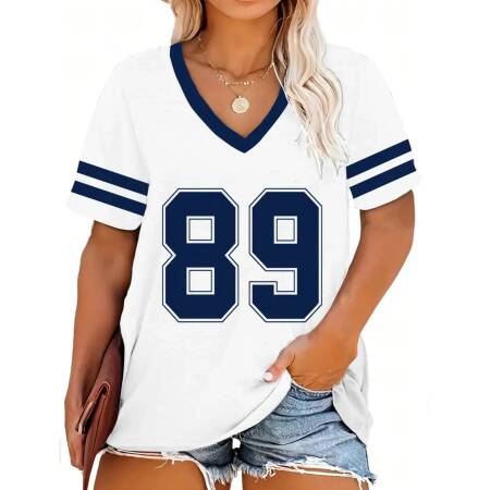 الصيف شريط عدد ثلاثية الأبعاد تي شيرت مطبوع المرأة الشارع الشهير عادية تي شيرت Y2k بلايز امرأة Harajuku الخامس الرقبة تيز الملابس المتضخم