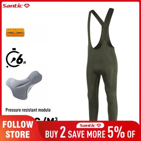 Santic الرجال الدراجات مريلة السراويل 6 ساعات 4D مبطن ربيع الخريف ركوب السراويل سهلة قطع القدم افتتاح برو MTB الطريق سباق السراويل