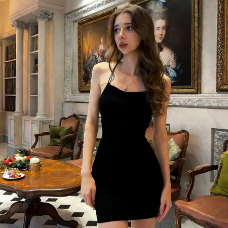 فستان صيفي نسائي من الساتان على الطراز الأوروبي والأمريكي بكتف واحد مثير بدون ظهر ضيق يلف الوركين للحفلات والنوادي