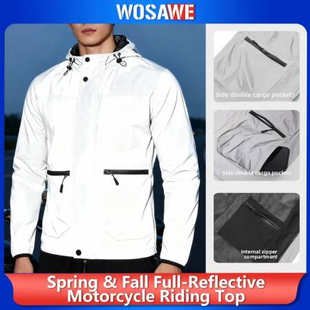 سترة رجالية من WOSAWE مع غطاء للرأس ومقاومة للماء والرياح للرجال والنساء، مناسبة لركوب الدراجات والمشي لمسافات طويلة والجري، سترة بأسلوب الهيب هوب