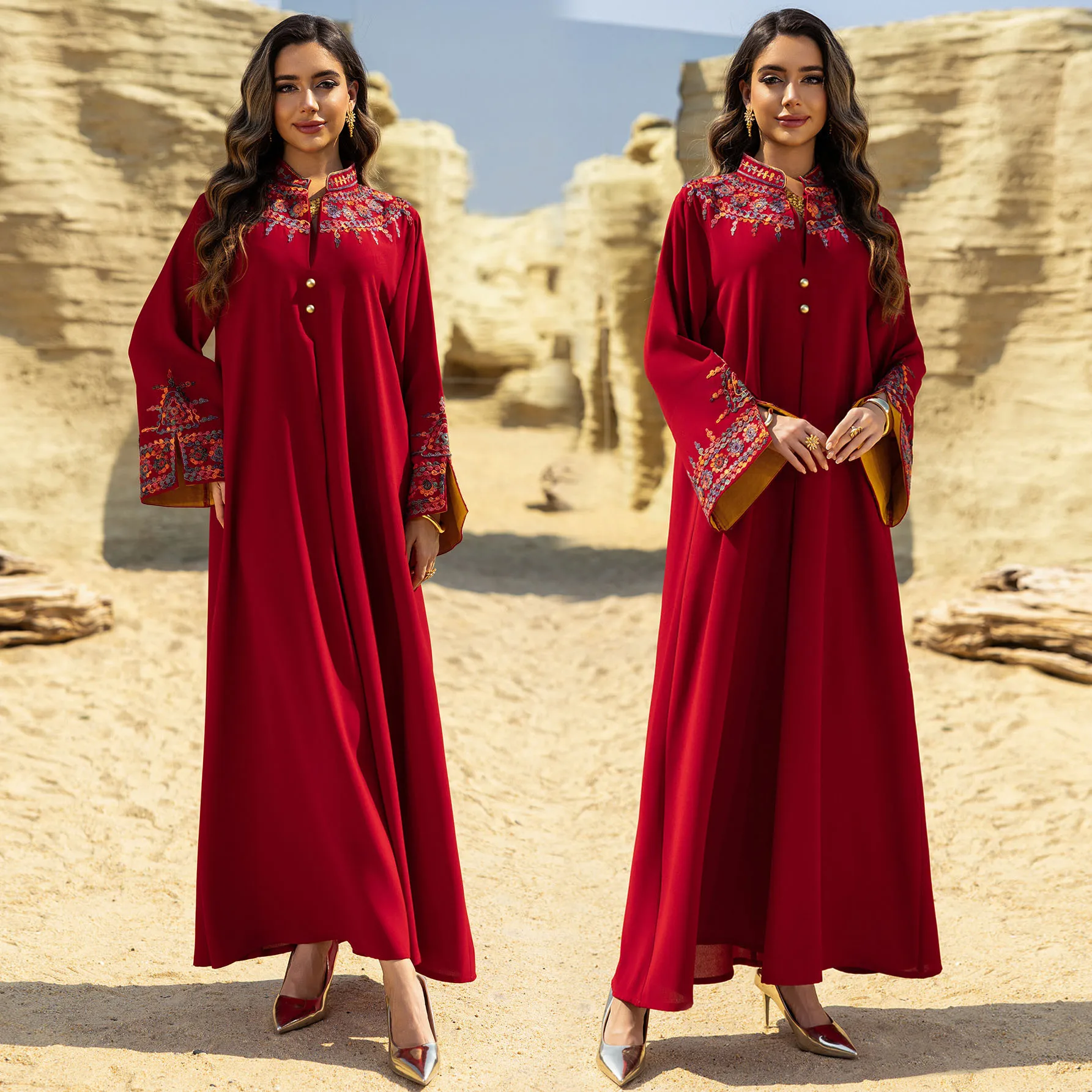 فستان إسلامي لعيد رمضان، قفطان مغربي مبهر، ملابس إسلامية تركية سعودية، جلابية للحفلات