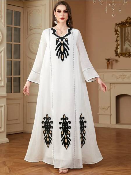 فستان رمضان المغرب المطرز للنساء فساتين الحفلات الإسلامية عبايات جلابية دبي عيد الإسلام فيستدوس السعودية رداء طويل