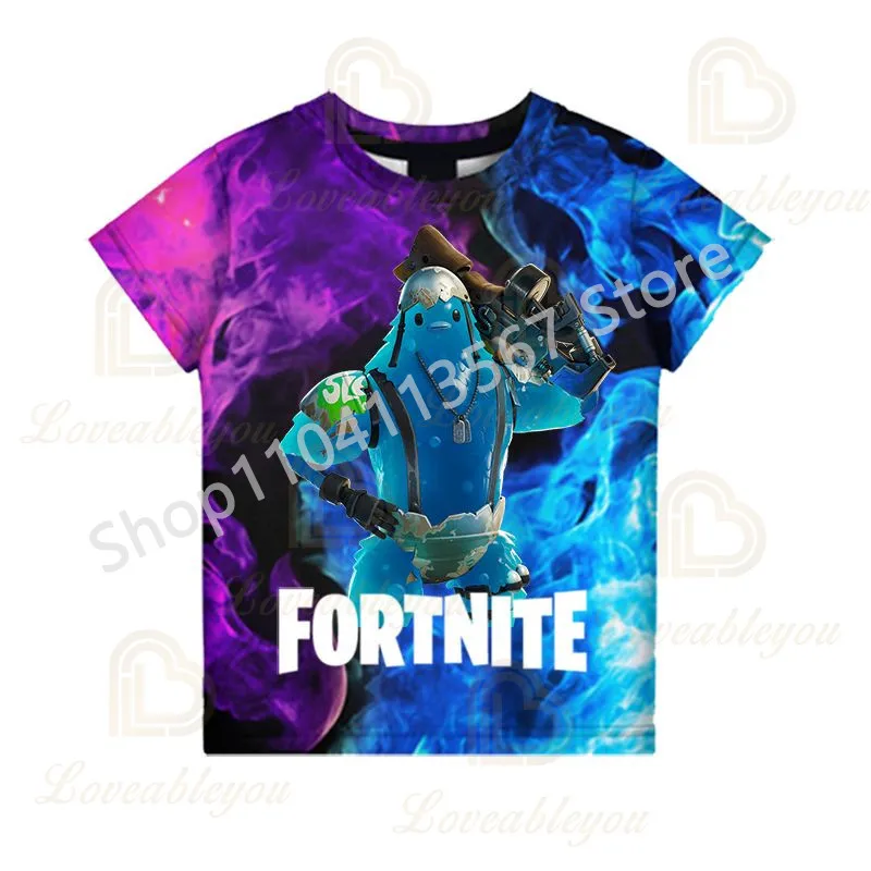F-Fortnited ثلاثية الأبعاد تي شيرت 2025 جديد الرجال النساء الأطفال كول الصيف الشارع الشهير بلايز عادية صبي فتاة الاطفال تي شيرت الملابس - Image 2