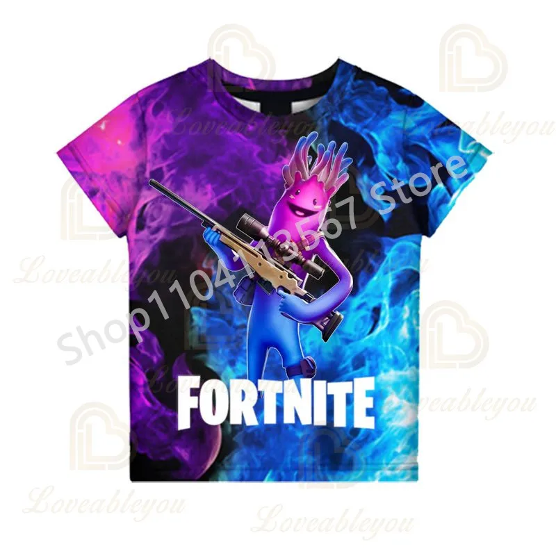 F-Fortnited ثلاثية الأبعاد تي شيرت 2025 جديد الرجال النساء الأطفال كول الصيف الشارع الشهير بلايز عادية صبي فتاة الاطفال تي شيرت الملابس - Image 5