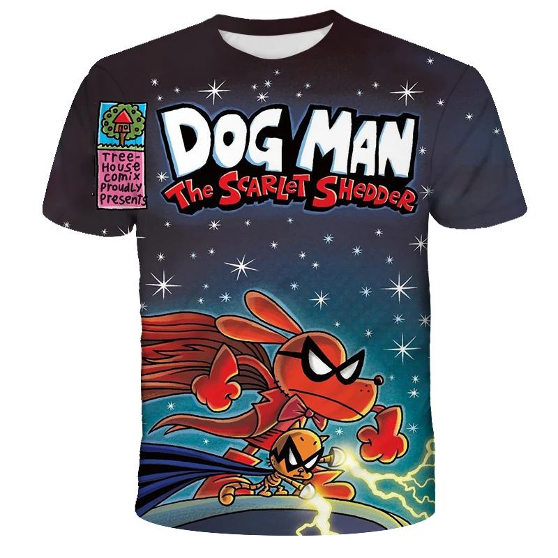 الصيف الكرتون أنيمي الكلب رجل الفتيان تي شيرت الصيف الأم الاطفال قصيرة الأكمام الصبي الملابس تي شيرت بلايز المحملة ملابس الأطفال - Image 4