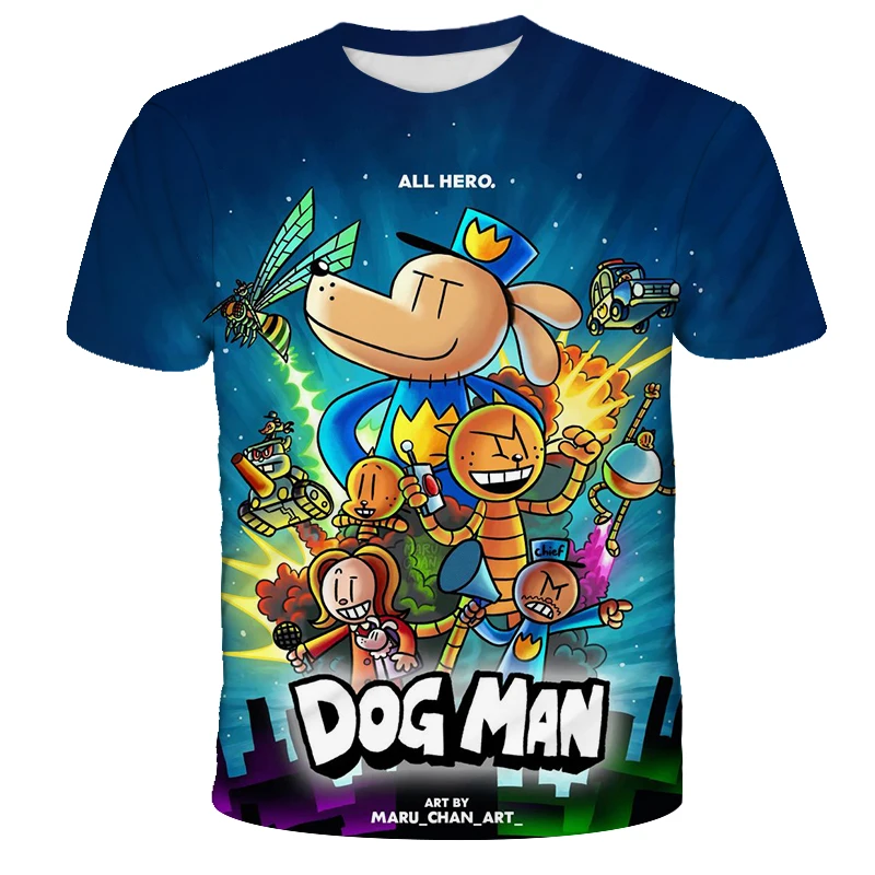 الصيف الكرتون أنيمي الكلب رجل الفتيان تي شيرت الصيف الأم الاطفال قصيرة الأكمام الصبي الملابس تي شيرت بلايز المحملة ملابس الأطفال - Image 6