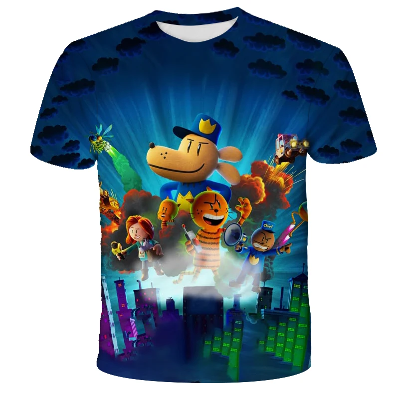 الصيف الكرتون أنيمي الكلب رجل الفتيان تي شيرت الصيف الأم الاطفال قصيرة الأكمام الصبي الملابس تي شيرت بلايز المحملة ملابس الأطفال - Image 3