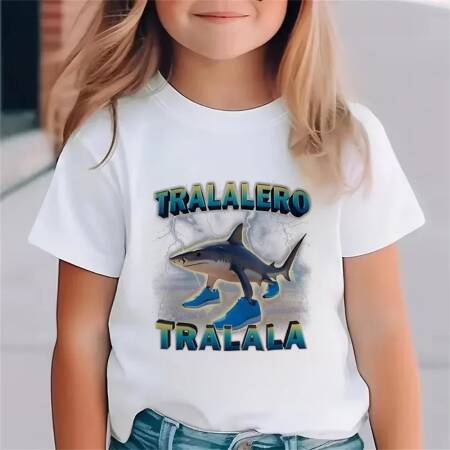 الأطفال للجنسين تي شيرت فتاة صبي الإيطالية Brainrot الحيوانات الاطفال تونغ تونغ تونغ الصحور قصيرة الأكمام مضحك ميمي المحملة ملابس الصيف