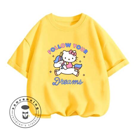 تي شيرت صيفي أنيق برقبة دائرية 2026 بتصميم هالو كيتي للأطفال من 3-14 سنة، للأولاد والبنات، بتصميم كرتوني لطيف وعصري، مناسب للارتداء اليومي والخارجي.