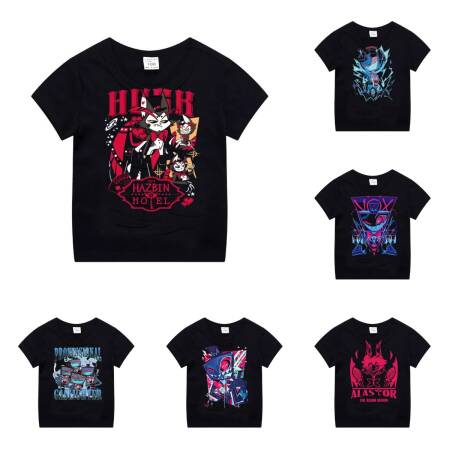 تي شيرت Vox Professional Gaslighter Hazbins Hotels Crazy Cotton تي شيرت للأطفال الصغار فضفاض للفتيات والأولاد بأكمام قصيرة مطبوع