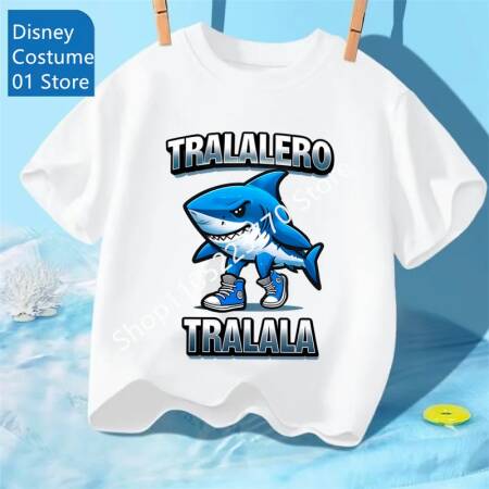 2026 تي شيرت أطفال إيطالي بتصميم حيواني مرح، ملابس أطفال، تي شيرت تونغ تونغ تونغ ساهور، قمصان علوية للأولاد، تي شيرت تيلالا بتصميم سمكة القرش المضحكة واللطيفة