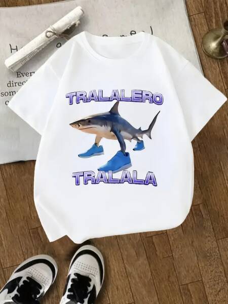 كول Kawaii الإيطالية Brainrot تي شيرت الاطفال الكرتون أنيمي طباعة الملابس جولة الرقبة الأساسية الفتيان قمم ماصة عارضة القمصان هدية