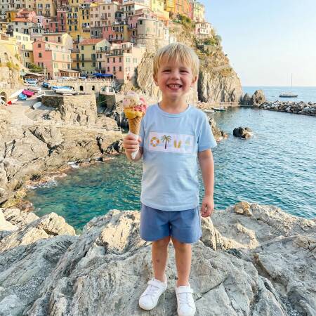 طقم ملابس صيفي للأطفال الصغار من الأولاد، قميص بأكمام قصيرة مطرز بشجرة جوز الهند، وشورت، طقم ملابس لطيف