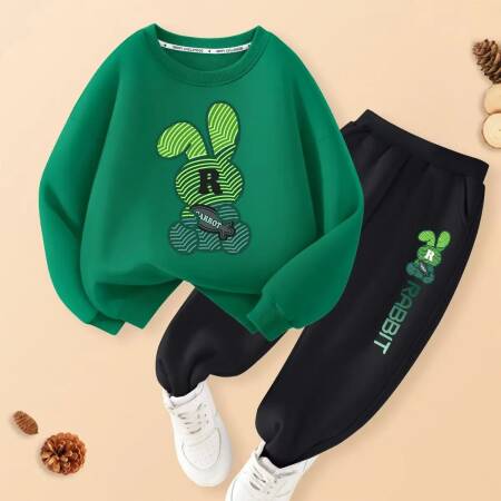 الخريف طفل الفتيات الملابس مجموعة طفل صبي الكرتون البلوزات المطبوعة البلوز والسراويل 2 قطعة دعوى الأطفال أعلى أسفل رياضية