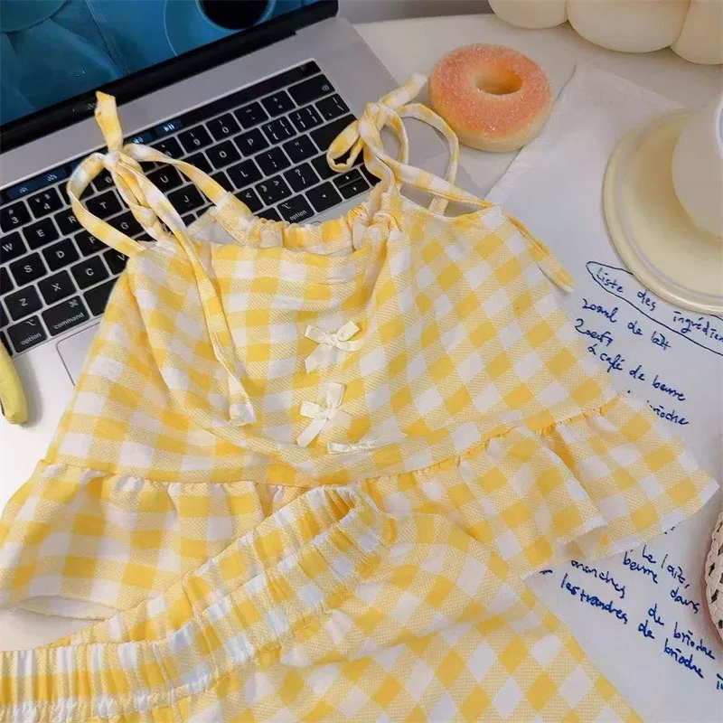 طقم صيفي جديد للبنات: شورت بحمالات وتنورة بتصميم أميرة منقوشة بفيونكة، طقم أنيق وعصري للرضع والأطفال الصغار - Image 4