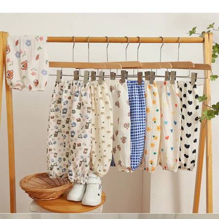 2025 جديد للأطفال سراويل طويلة غير رسمية الكرتون المطبوعة تنفس البعوض واقية السراويل الصيف طفل موضة رقيقة السراويل الطويلة