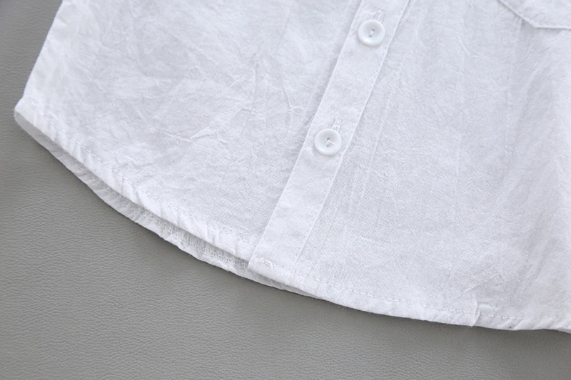 جديد الأطفال الصلبة الأبيض الفتيان/الفتيات قمصان الاطفال بلايز الفتيان/الفتيات طويلة الأكمام ملابس الزفاف الطفل تي شيرت علوي 0-4 سنوات - Image 5