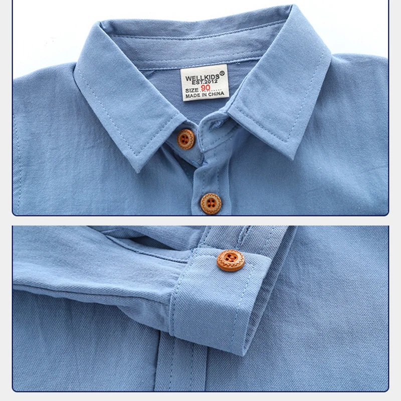 قمصان صفراء لطيفة للأولاد والبنات ملابس قطنية بأكمام طويلة للأطفال الصغار قمصان بياقة كورية للأطفال قميص سفلي للأطفال - Image 3