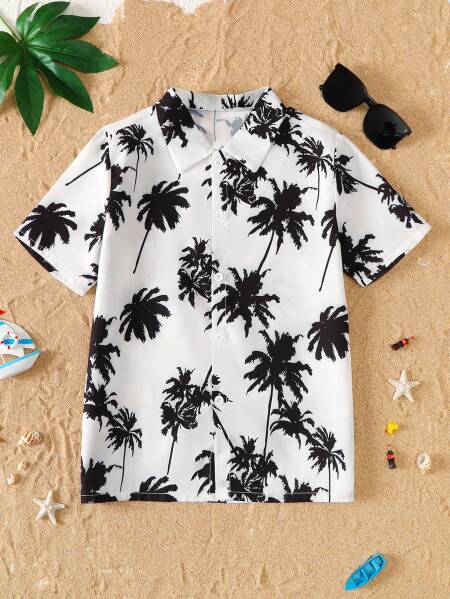 قميص أطفال للأولاد بأكمام قصيرة للحماية من الشمس على الشاطئ، ملابس أطفال عصرية للرضع