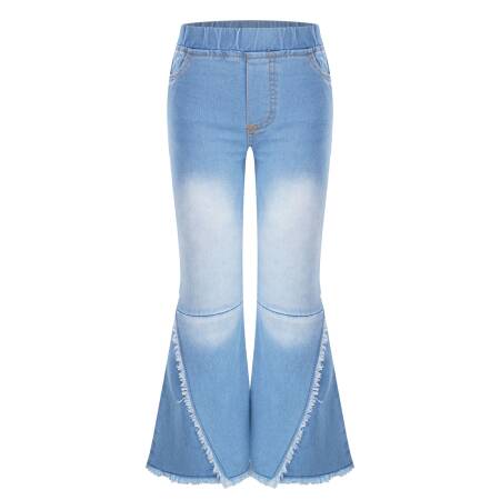 أطفال طفل الفتيات مضيئة السراويل تقاطعات ممزق جرس أسفل هيم الدنيم واسعة الساق السراويل الأطفال طفل لطيف الجينز السراويل الملابس