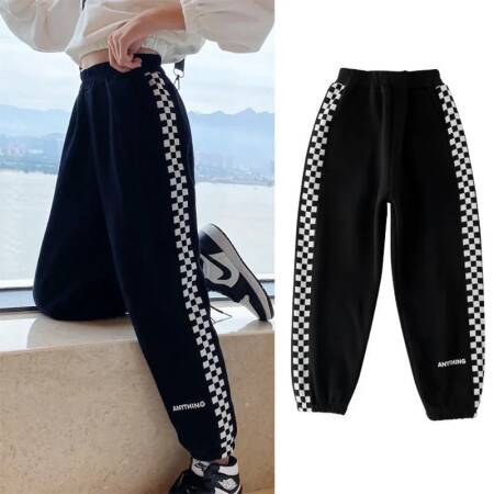 بنطلون جينز طويل فضفاض للأطفال ، بنطلون ضيق للفتيات ، بنطلون أطفال ، ملابس خروج مريحة ، ملابس قطنية ، الربيع ، الخريف ، الربيع ،