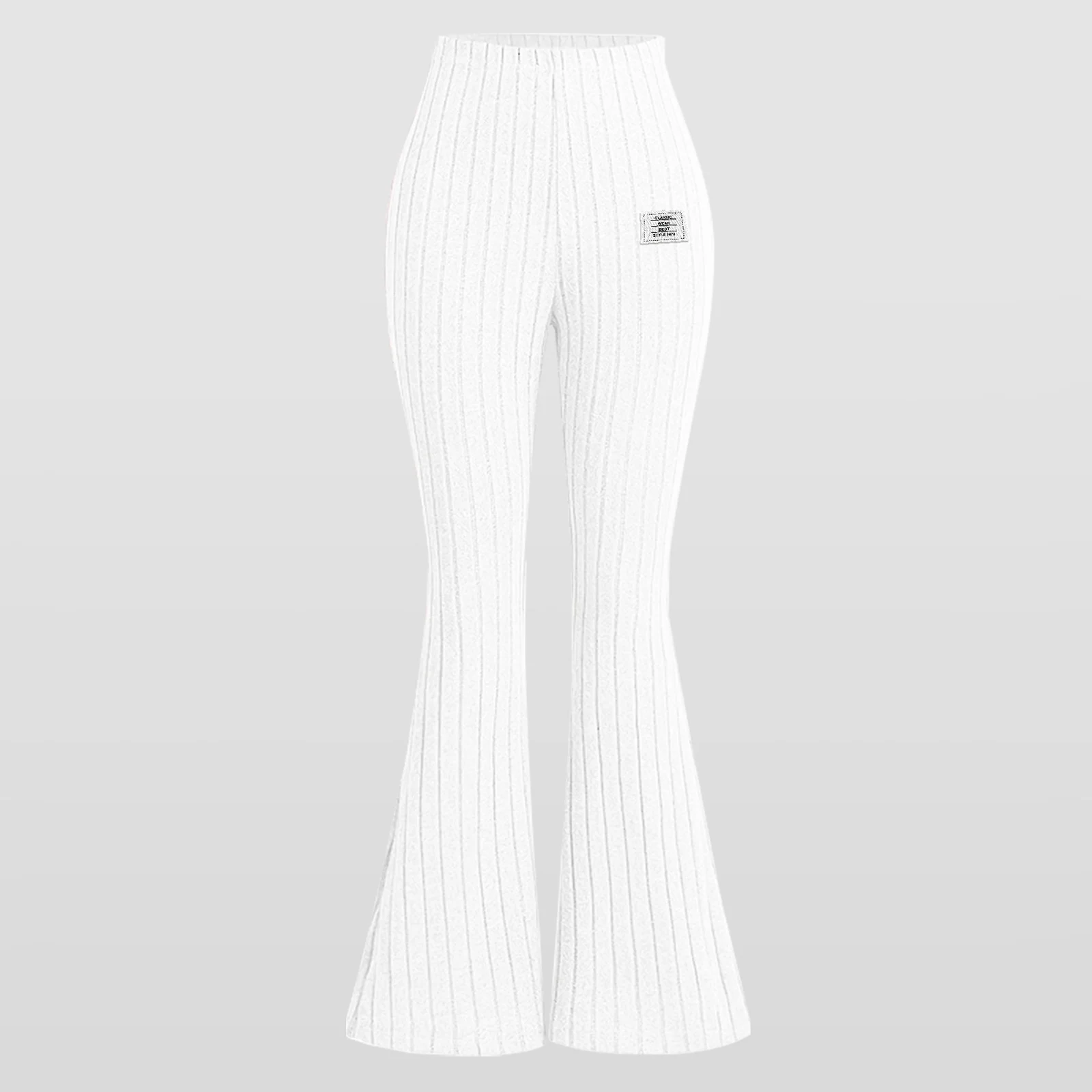 بنطلونات ضيقة مزينة بالزهور للفتيات، سراويل واسعة متعددة الاستخدامات من القماش المطاطي المنسوج، بنطلونات يوجا مخططة للفتيات - Image 4