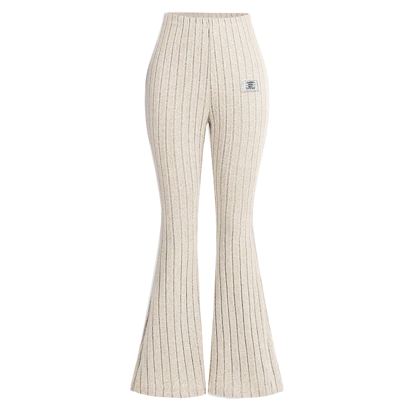 بنطلونات ضيقة مزينة بالزهور للفتيات، سراويل واسعة متعددة الاستخدامات من القماش المطاطي المنسوج، بنطلونات يوجا مخططة للفتيات - Image 3