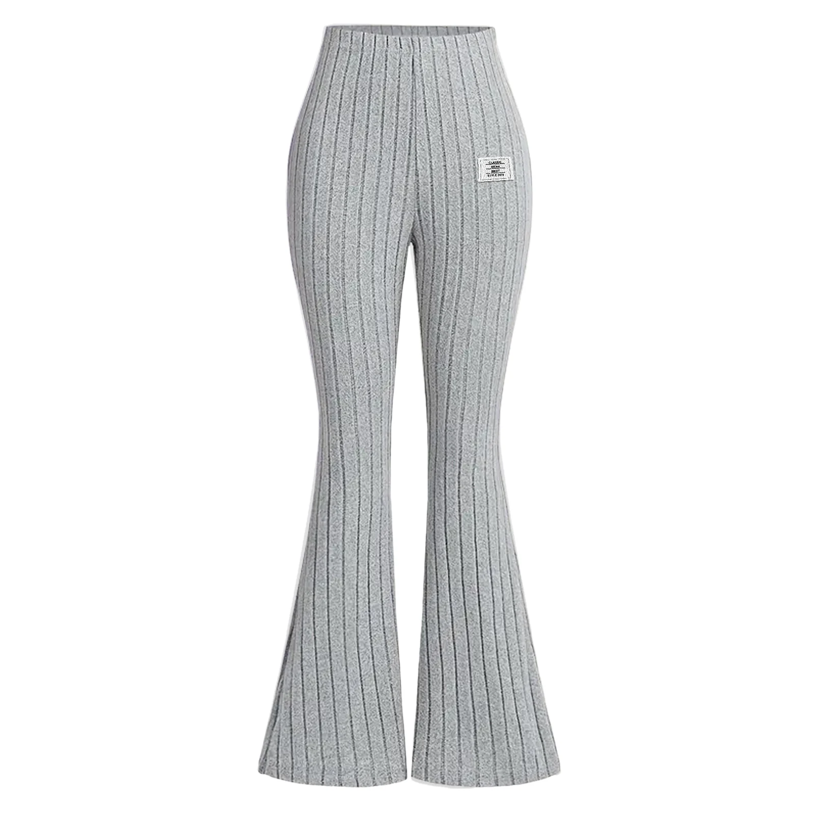 بنطلونات ضيقة مزينة بالزهور للفتيات، سراويل واسعة متعددة الاستخدامات من القماش المطاطي المنسوج، بنطلونات يوجا مخططة للفتيات - Image 2