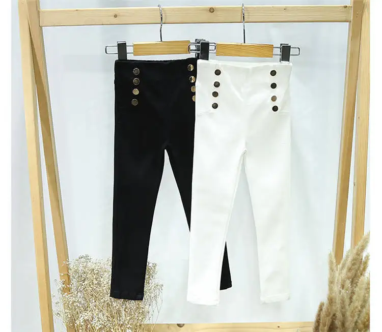 2020 ربيع جديد طفل رضع أطفال فتيات الدينيم عالية الخصر جرس أسفل السراويل نحيل الجينز شرابة واسعة الساق بنطلون 1-5Yrs - Image 2