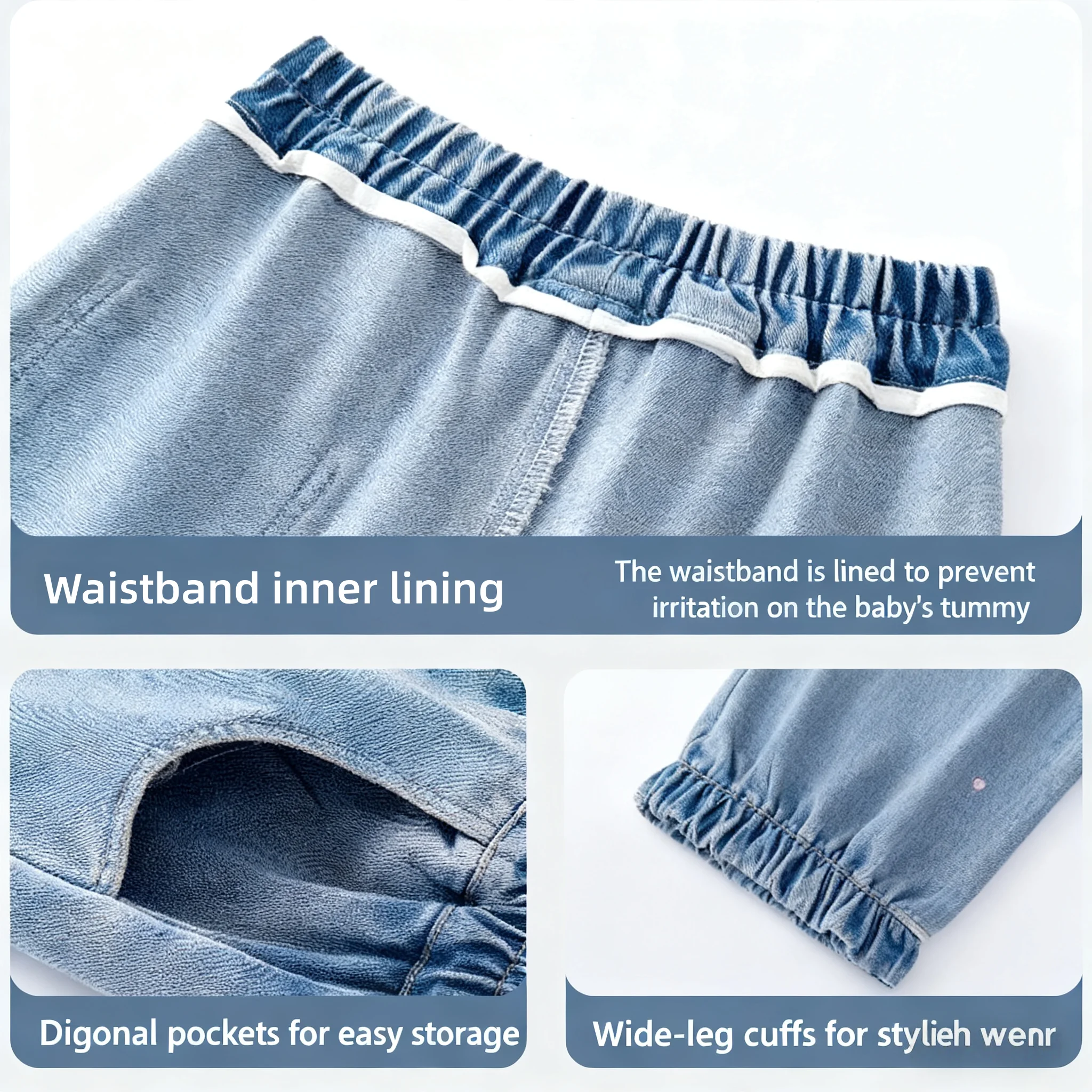 الفتيات Bootcut الجينز الاطفال مستقيم الدنيم السراويل مع التطريز القلب الديكور الأطفال ربيع الخريف أنيق دائم السراويل - Image 5