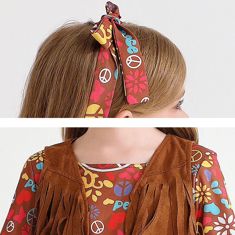 ملابس أطفال للكرنفال، طقم سترة من الدنيم المطبوع، زي حفلات، فستان أداء عتيق الطراز للأطفال من 3-8 سنوات، ملابس أعياد الميلاد - Image 5