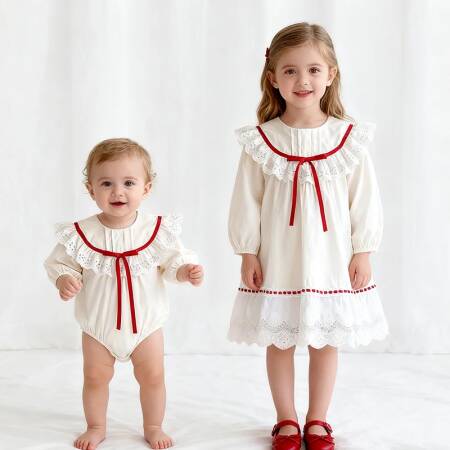 ملابس أطفال جديدة لخريف 2025 فستان حفلات للفتيات من عمر 2 إلى 7 سنوات رومبير للفتيات الصغيرات بأكمام طويلة فساتين أميرات للأطفال