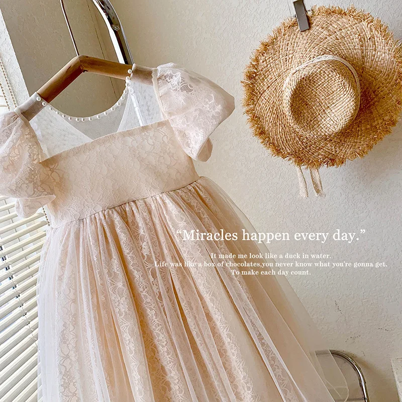 الفتيات فستان شبكي طفل الحلو الدانتيل زهرة أنيقة فستان الأميرة عيد الميلاد حفلة عيد ميلاد ثوب الكرة الاطفال الملابس Vestidos 2-10Y - Image 5