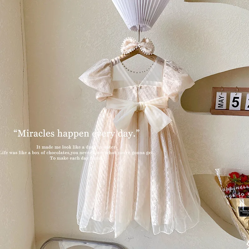 الفتيات فستان شبكي طفل الحلو الدانتيل زهرة أنيقة فستان الأميرة عيد الميلاد حفلة عيد ميلاد ثوب الكرة الاطفال الملابس Vestidos 2-10Y - Image 3