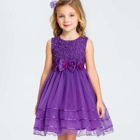 1-9Y الاطفال الأميرة نمط الفتيات فستان شبكة تنورة منتفخ الأطفال سترة دون أكمام حفل زفاف زهرة فتاة الزي أنيقة