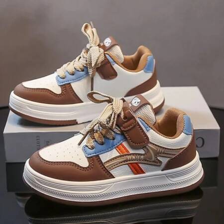 أحذية رياضية من جلد البولي يوريثان للأطفال، أحذية رياضية عصرية للمراهقين، أحذية رياضية مضادة للانزلاق ومقاومة للماء للأولاد والبنات