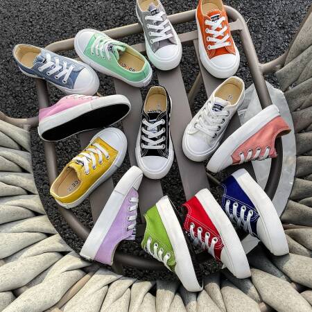 حذاء قماش بنسيج شبكي يسمح بالتهوية للأطفال ، حذاء بنعل ناعم ، قماش متعدد الاستخدامات للأطفال ، قماش عصري ، ربيع وخريف ، 5058