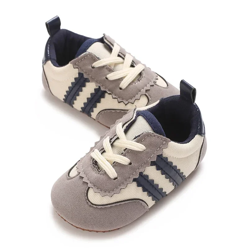 حذاء كاجوال أنيق يحجب الألوان للأطفال مشوا لأول مرة 0-18 متر حذاء رياضي قماشي للأطفال حديثي الولادة حذاء أطفال بنعل ناعم - Image 5